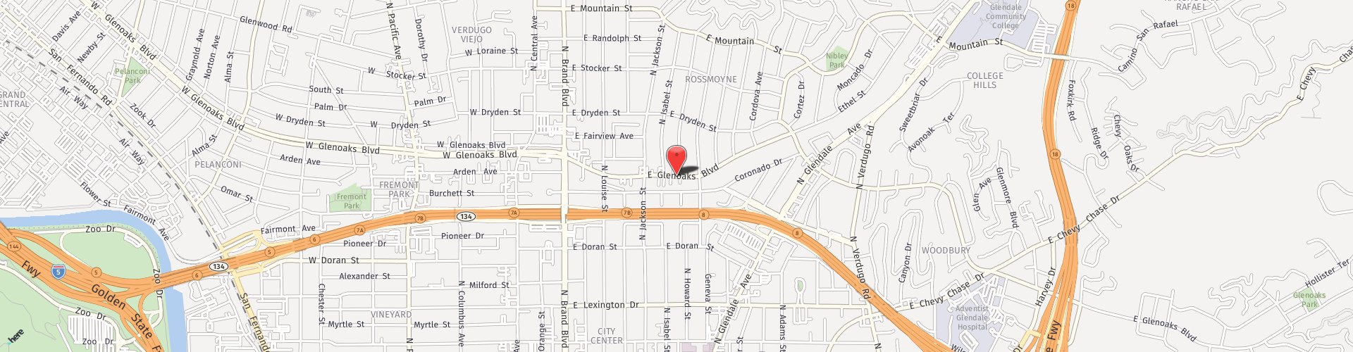 Location Map: 616 E Glenoaks Blvd. Glendale, CA 91207